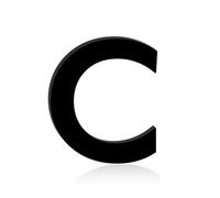 Self Adhesive House Numbers Stickers 3/4/5 Inch Modern Acrylic Door Number Letters Black Mailbox Address Sign Exterior Decorative, for Apartment Room Office Wall Decor Hotel Cafe Garden(C,4In)