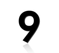 Self Adhesive House Numbers Stickers 3/4/5 Inch Modern Acrylic Door Number Letters Black Mailbox Address Sign Exterior Decorative, for Apartment Room Office Wall Decor Hotel Cafe Garden(9,4In)