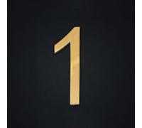 Self Adhesive House Numbers Stickers 3 Inch Modern Metal Brass Door Number 7cm Golden Address Mailbox Sign, for Room Cafe Hotel Wall Decor Apartment Office Exterior Decorative Garden(1)