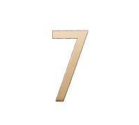 Self-Adhesive House Plaque Numbers Golden Brass Decorative Wall Door Figures, Simple Villa Hotel Plates Dormitory Home Height 5cm 2 Inch Sign, Polished Digital Signage, for Room Address Mailbox (7)