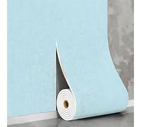 Self-Adhesive Insulating Wallpaper roll - 3D Wallpaper for Concealing Uneven Surfaces, 5 mm Thick Foam Wall Panels, Waterproof/Moisture-Resistant/Sound-Absorbing, Blue, 50 cm x 90 m