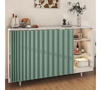 Self-Adhesive Kitchen Cabinet Curtain, Sliding Closet Curtain, Dustproof Closet Curtain for Open Shelf with Rail, Waterproof Folding Cold Door Curtain, Sink Curtains,A4,W60cm/H50cm