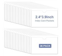 Self Adhesive Label Holders 36 Pack 2.4 x 3.9inch Storage Bin Labels Clear Index Card Pockets with Top Open Loading PVC Label Holders for Packing Moving Box & Containers, Easy Peel Off
