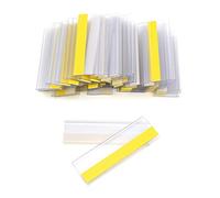 Self-Adhesive Label Holders for Insertion Labels 100 mm Wide / Ticket Holder / Label Holder (62 mm Height, Transparent, Pack of 50)