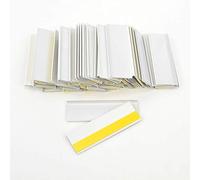 Self-Adhesive Label Holders for Insertion Labels 200 mm Wide / Ticket Holder / Label Holder (18 mm Height, White, Pack of 50)