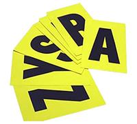 Self-Adhesive Labels Letters A-Z Easy Warehouse Identification, Clean Peel, Leaves No Residue, Yellow And Black - 140mm High X 230mm Wide (1 Card For Characters)