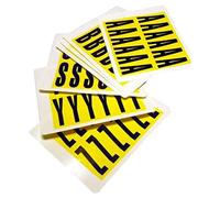 Self-Adhesive Labels Letters A-Z Easy Warehouse Identification, Clean Peel, Leaves No Residue, Yellow And Black - 21mm High X 56mm Wide (1 Card For Characters)