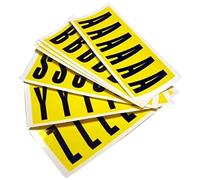Self-Adhesive Labels Letters A-Z Easy Warehouse Identification, Clean Peel, Leaves No Residue, Yellow And Black - 38mm High X 90mm Wide (1 Card For Characters)