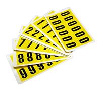 Self-Adhesive Labels Numbers 0-9 Easy Warehouse Identification, Clean Peel, Leaves No Residue, Yellow And Black - 21mm High X 38mm Wide (1 Card For Characters)