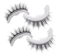 Self Adhesive Lashes, 2 Pairs Self Adhesive Eyelashes, Reusable Natural Glueless Lashes with Beautiful Curly Curves, Washable Waterproof Stable False for Women