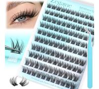 Self Adhesive Lashes Clusters Kit Natural Self Adhesive Cluster Eyelash Extensions Kit Reusable Wispy Cluster Lashes No Glue Needed Fluffy D Curl Individual Lashes Kit With Tweezers 10-16MM by Zegaine
