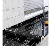 Self-Adhesive Marble Table Foil, Waterproof & Heat-Resistant Furniture Stickers, Scratch-Resistant Adhesive Wallpaper For Walls & Tables, Decorative Tablecloth & Table Protector, Easy Peel & Stick(Wäh