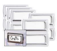 Self Adhesive Metal Bookplates for Books Cards 10Pcs Horizontal Clip Label Holders-Metal Drawer Tag Label Silver Bookplates Metals Frame for Office Library File Cabinet