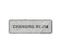 Self Adhesive Metal Tin Sign With Changing Room Text Black Letters On Gray Background Stick On Door Wall Label For Restroom Locker Room Dressing Area Home Office Commercial Use 4×16 Inch