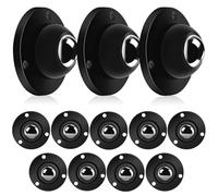 Self Adhesive Mini Casters 12 Pcs Steel Ball Swivel Wheels | Black Finish, 360 Degree Movement, No Tools Needed, for Drawers Units and Furniture Legs in Office