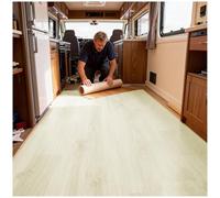 Self-Adhesive Motorhome PVC Flooring Planks Wood Effect - 2.0mm Waterproof Peel and Stick Floor Tiles,Wear-Resistant Eco-Friendly for Campervan/Kitchen/Bedroom/Bathroom (Natural wood,120*500cm,5PCS)