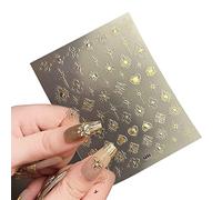 Self-Adhesive Nail Stickers Bronzing Gold Silver Art Nails Decals Manicure Accessories Decoration Vintage Bronzing Heart Decals Gold Silver Art