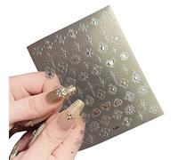 Self-Adhesive Nail Stickers Bronzing Gold Silver Art Nails Decals Manicure Accessories Decoration Vintage Bronzing Heart Decals Gold Silver Art