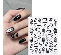 Self-Adhesive Nails Sticker Snake Nails Art Stickers Black Snake Nails Decals Snake Stickers Manicure Accessories