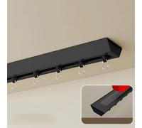 Self-Adhesive No-Drill Ceiling Curtain Track - 2.7M (8.8FT) Wall-Mounted Curtain Rod for Cabinets Closets Bathrooms Shower Curtains - Top White Finish