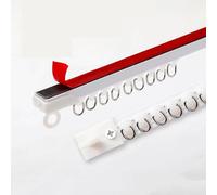Self Adhesive no drill Ceiling Mount Non-Flexible Curtain Track ceiling curtain track for Living Room Bedroom Room Shower Divider(White,2.3m(7.5ft))