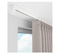 Self-Adhesive No-Drill Ceiling Track System - 2m Straight Rails for Closet, Shower, Office - Smooth, Silent Operation - Easy Installation, White Finish
