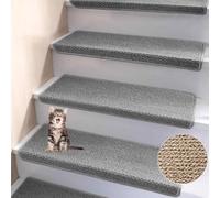 Self-Adhesive Non-Slip Stair Mats with Bullnose Edging Soft Peel and Stick Carpet Treads Washable Stair Protectors for Safe and Stylish Steps