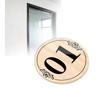 Self-adhesive Number Tags With Pattern, Table Numbered Label For Office Storage Lockers, Brown Wood Grain Identifier Plate With Protective Film(A-1-20 D 5 CM)