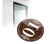 Self-adhesive Number Tags With Pattern, Table Numbered Label For Office Storage Lockers, Brown Wood Grain Identifier Plate With Protective Film(B-1-20 D 5 CM)