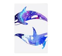 Self Adhesive Orca Killer Whale Poster - Removable Paper Wall Poster Prints Background Decorative Wall Sticker for Room, Cabinets, Dorm, Office - Easy Apply & Remove