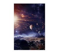 Self Adhesive Outer Space Galaxy Universe Poster - Removable Paper Wall Poster Prints Background Decorative Wall Sticker for Room, Cabinets, Dorm, Office - Easy Apply & Remove