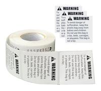 Self-Adhesive Paper Suffocation Warning Labels Roll