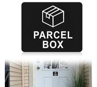 Self Adhesive Parcel Box Sticker,Acrylic Parcel Sign for Outside Box for Home Office Mail Box - No More Lost Items, Adhesive 11cm x 9cm Packages (Black)