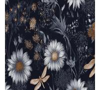 Self Adhesive Peel and Stick Wallpaper 45x300cm Cute wildflowers butterflies dragonflies seamless Flowers Wall Paper Roll Waterproof Removable Contact Paper Vinyl Wrap for Furniture Living Room