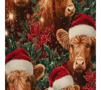 Self Adhesive Peel and Stick Wallpaper 45x300cm Festive Red Plaid Design Highland Cows Snowflakes Pinecones Wall Paper Roll Waterproof Removable Contact Paper Vinyl Wrap for Furniture Living Room