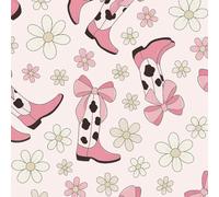 Self Adhesive Peel and Stick Wallpaper 58x300cm Draw seamless coquette cowgirl boots flower Retro love Wall Paper Roll Waterproof Removable Contact Paper Vinyl Wrap for Furniture Living Room
