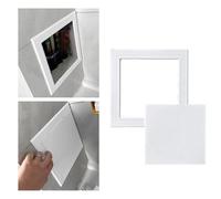 Self-Adhesive Plastic Access Panel - 6x6, 10x10, 14x14 Inch, White Reced Wall Door Cover for Easy W & Cable Access, Fuse Box Cover (445x445mm)