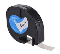 Self-Adhesive Plastic Labeling Tape Refills Black Print on Clear Replacement for LT-100H Label Maker 1 Roll