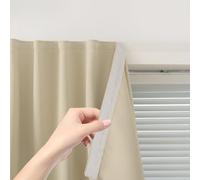 Self Adhesive Portable Blackout Curtains for Bedroom Easy to Install Window Thermal Lnsulated Kitchen Room Darkening Small Window Curtains, Cortinas Para Cuarto, 35"W X 79"L, Beige, 1 Panel