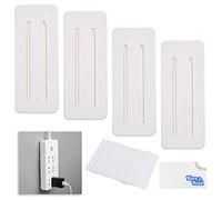 Self Adhesive Power Strip Holder - No Drill Extension Block Wall Mount Fixator - Easy to Install Sliding Design - For Home, Kitchen, Office (4 Pack - Sliding Design)