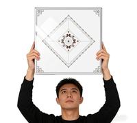 Self Adhesive PVC Foam Ceiling Tiles 80pcs 11.8"x11.8" Waterproof Marble Effect Panels DIY Decorative Covers for Cracks & Stains Easy Installation