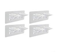 Self-Adhesive PVC Shelf Bracket for Organizing For Cabinets Bookshelves Wardrobes and Kitchen Shelving Units Without Drilling (4pcs)