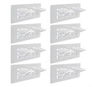 Self-Adhesive PVC Shelf Bracket for Organizing For Cabinets Bookshelves Wardrobes and Kitchen Shelving Units Without Drilling (8pcs)