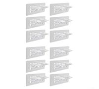 Self-Adhesive PVC Shelf Bracket for Organizing For Cabinets Bookshelves Wardrobes and Kitchen Shelving Units Without Drilling (12pcs)