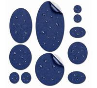 aZengear Repair Patches Waterproof, Self-Adhesive, Tear-Cold-Heat-Resistant Polyester Fabric to Fix Down Jacket, Puffer, Snowsuit, Shoe, Tent, PVC, Clothing, Upholstery (11 Pcs, Navy Blue)