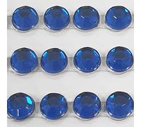 Self Adhesive Round Crystal Gems - Stick On Small Flat Back Diamante Rhinestone Stickers (Sapphire Blue, 4mm - 240 Pieces)