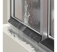 Self-Adhesive Rubber Rain Guards for Doors & Windows, Waterproof Drip Barrier, Black Sliding Window Seal, 1.5m (4.9ft) - Prevents Rainwater Leakage for Home & Car