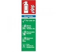 Safety Sign Fire Extinguisher Dry Powder 280x90mm Self-Adhesive