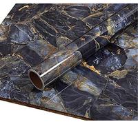 Self Adhesive Sapphire Look Marble Gloss Film Shelf Liner Drawer Cabinet Sticker 60cm by 300cm