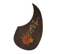 Self-adhesive Scratchplate, Folk Acoustic Guitar Solid Wood Drop-shaped Decorative Pickguard Guitar Scratch-resistant Plate Acoustic Guitar Accessory(BrownYellow)